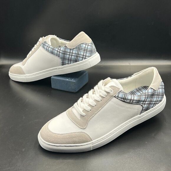 Nick Graham Plaid Leather Sneakers - Picture 7 of 10